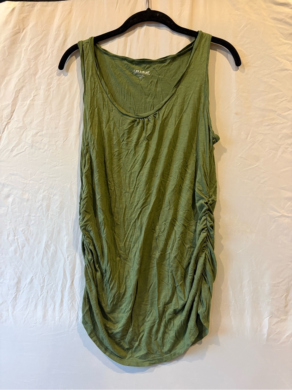 Maternity Women’s Olive Green Sleeveless Ruched Tank Top